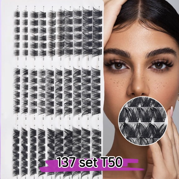 10 rows mixed false eyelashes, natural and dense, with soft bristles