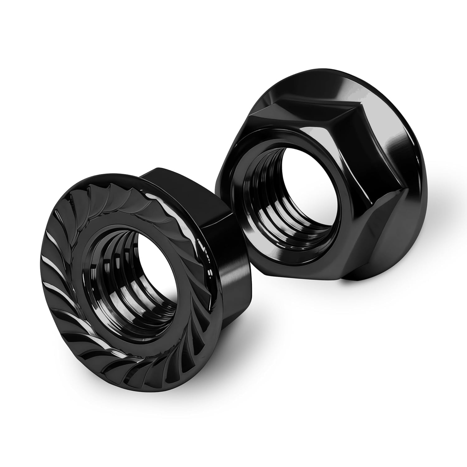 10 serrated flange nuts, 100 pcs 10-1.5 stainless steel 304 hex lock hardware nuts bright finish, suitable for industrial and home use