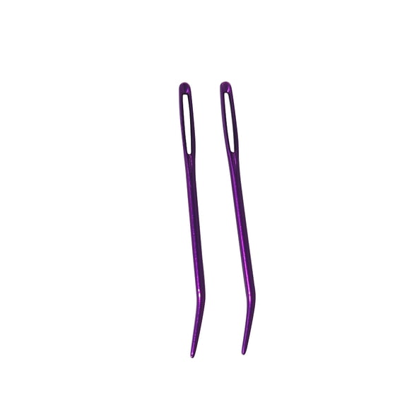 10 set Aluminum Knitting Needles Big Eye Needles Blunt & Bent Tip Pins Indigo 70x2.3mm 2pcs/set