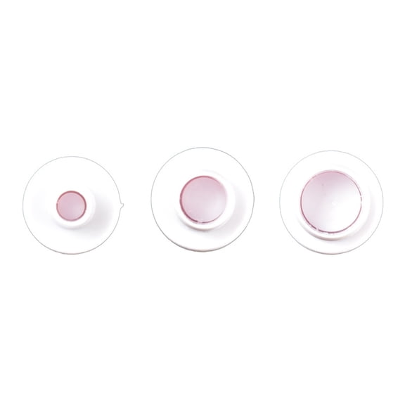 10 set Plastic Cookie Fondant Stamper set Biscuit Cookie Stamp Impress Round with Round Pattern White Inner Diameter: 9~16mm 3pcs/set