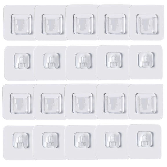 10 sets Strong Sticky Hung Double Sided Patch Hook Buckle Double-Sided Adhesive Wall Hooks for Hanging Socket, Remote Control, Photo, Storage Box(2.28inch x 2.28inch)