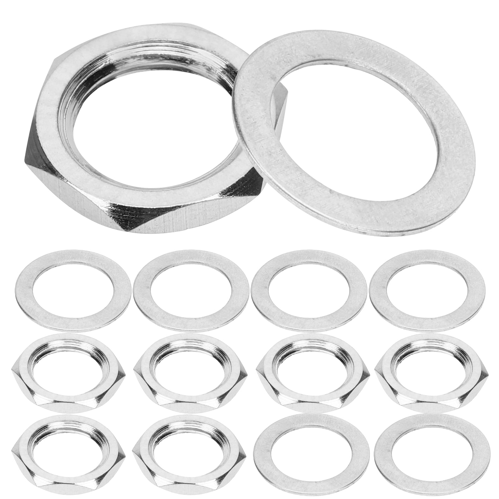 10 sets of Metal Electric Guitar Hex Nut Washers Bass Guitar Nuts ...