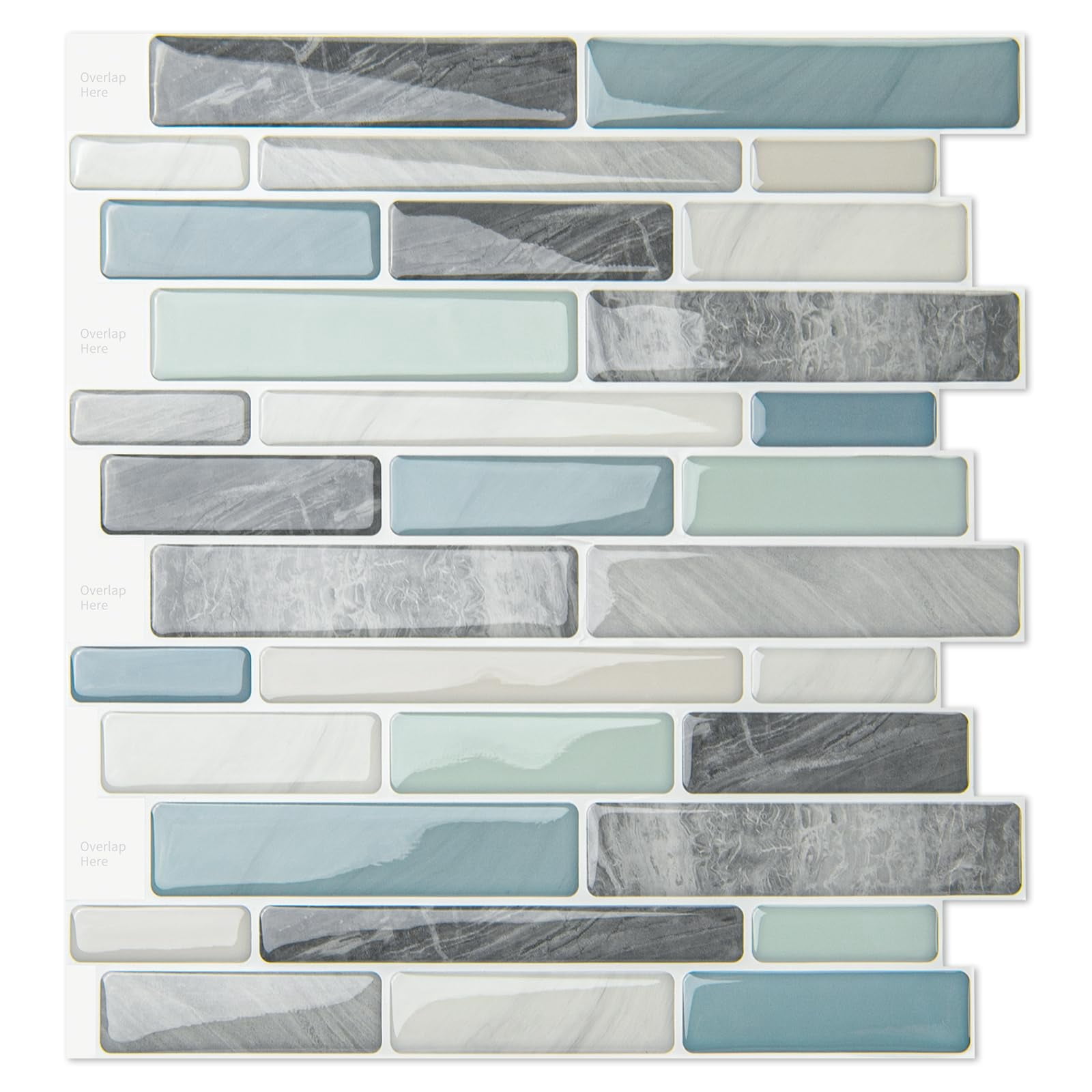 10-sheet Peel And Stick Backsplash Tile For Kitchen  Splash On Tiles Wall (grey Blue)