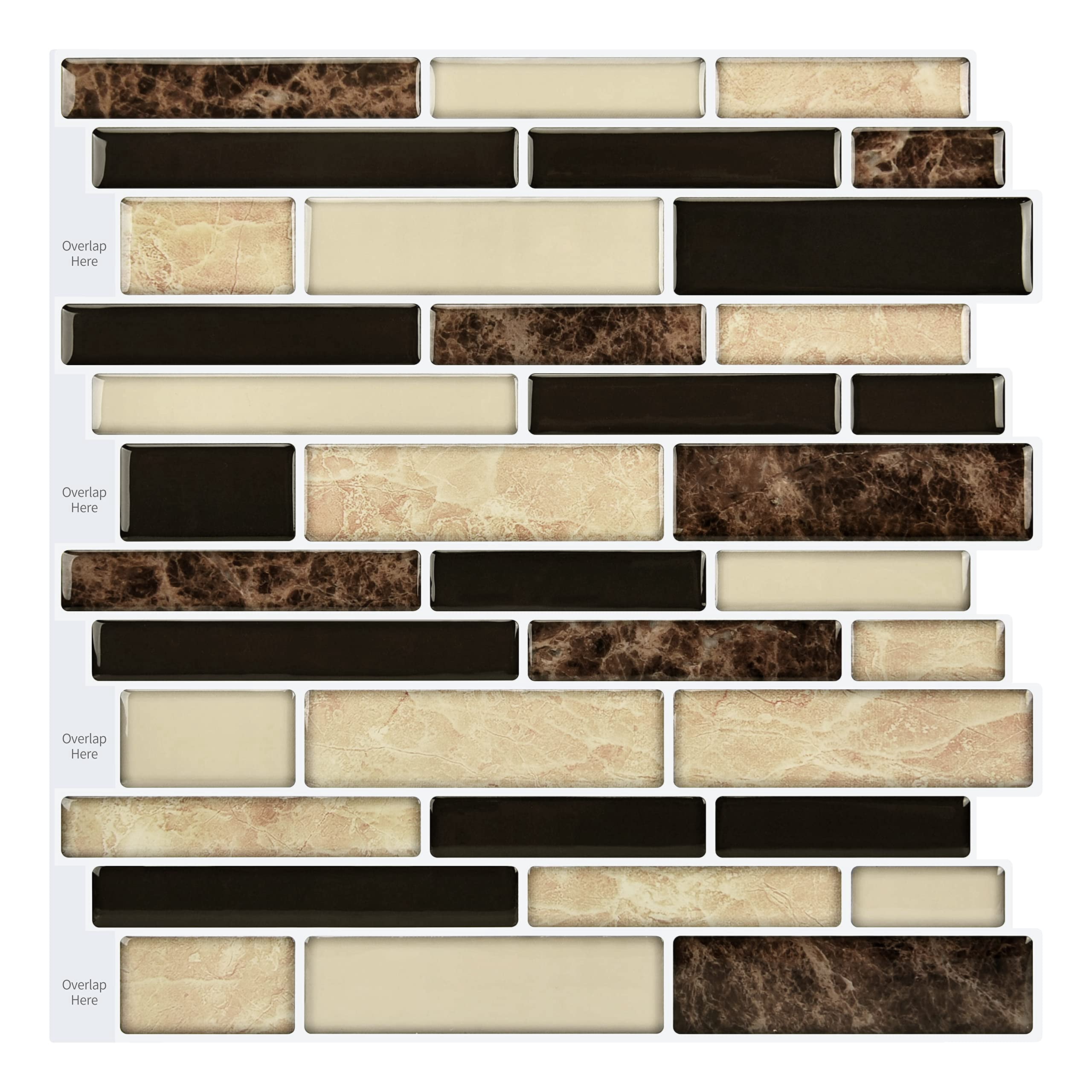 10-sheet Peel And Stick Backsplash Tile For Kitchen  Splash On Tiles Wall (sand)