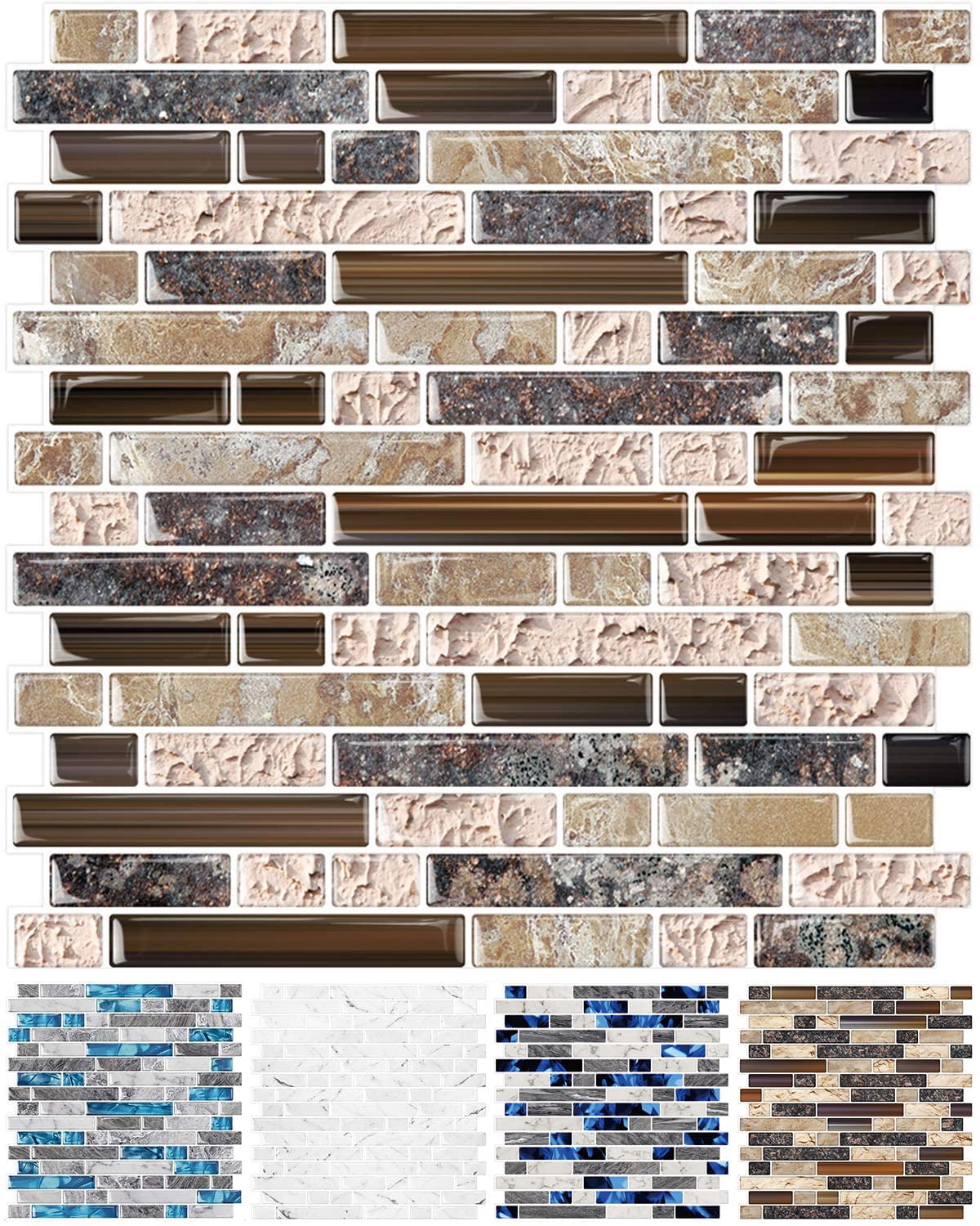 10-sheet Peel And Stick Wall Tile  Self-adhesive Kitchen Backsplash In Sandstone (thicker Design)