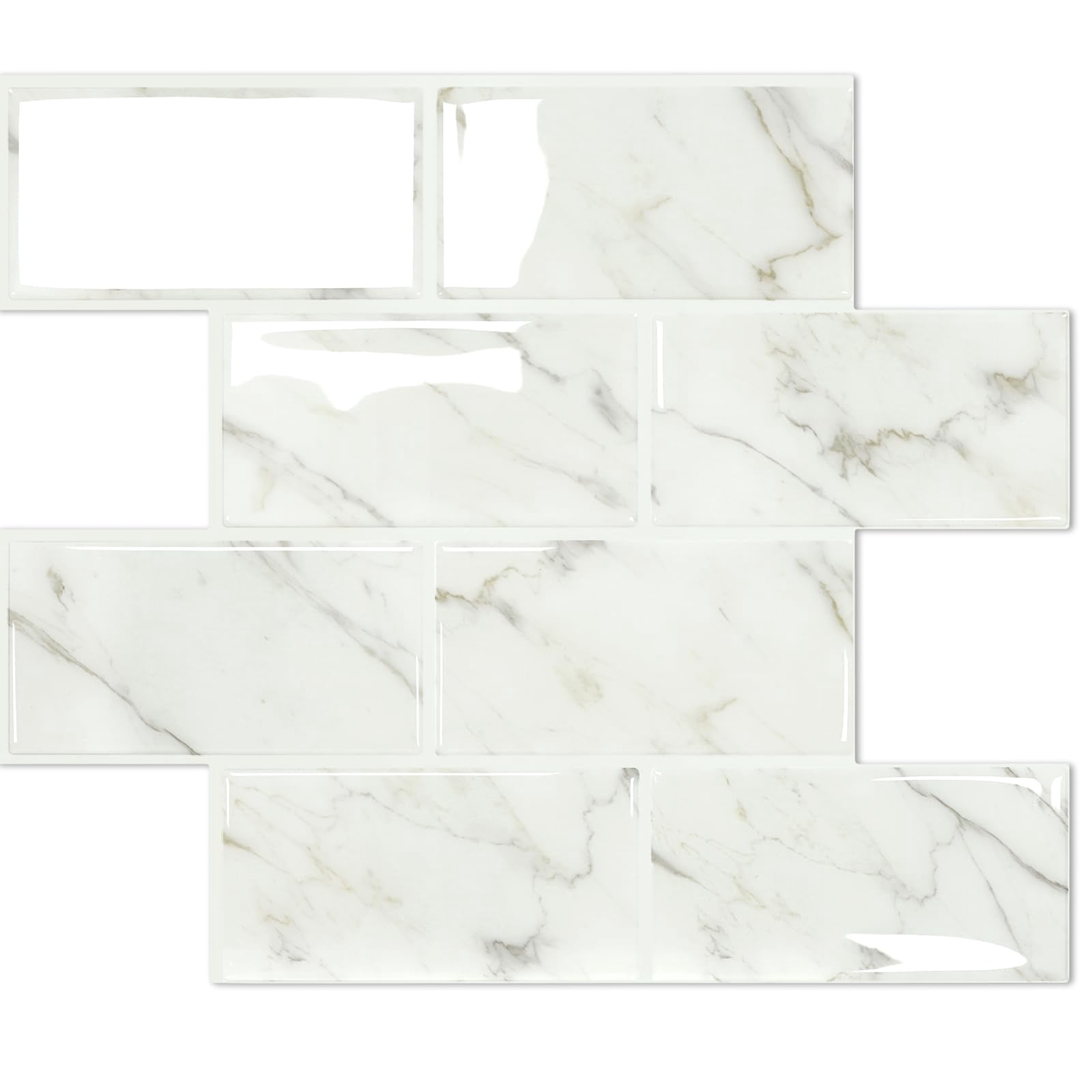 10-sheet Subway Tile Peel And Stick Backsplash  Self Adhesive Vinyl Wall Tiles On For Kitchen Bathroom(thicker Design)