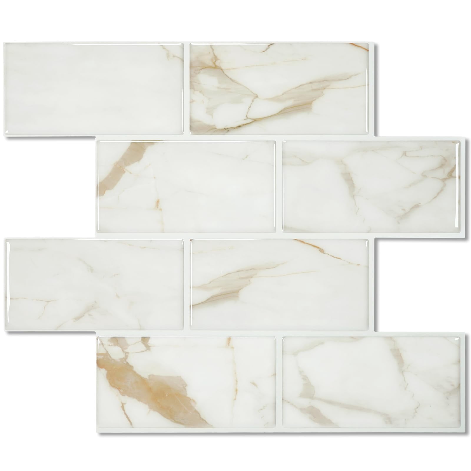 10-sheet Subway Tile Peel And Stick Backsplash  Self Adhesive Vinyl Wall Tiles On For Kitchen Bathroom(thicker Design)