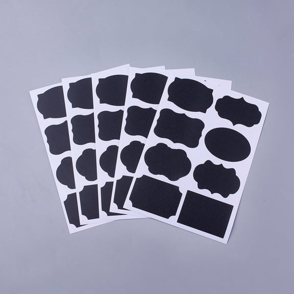 10 sheet Waterproof Chalkboard Sticker Labels Adhesive Stickers Kitchen Pantry Home Bottles And Office Label Sticker Black 15.6x11.5x0.02cm