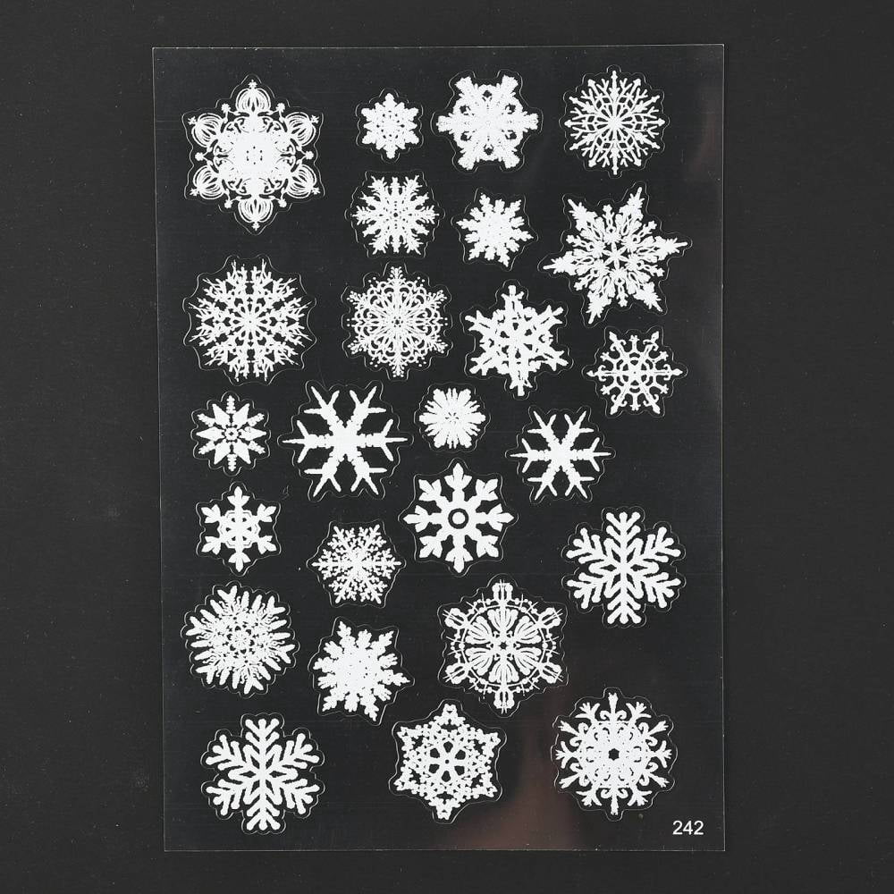 10 Sheet Waterproof Plastic Self Adhesive Stickers White Snowflake 10-sheet-waterproof-plastic-self-adhesive-stickers-white-snowflake