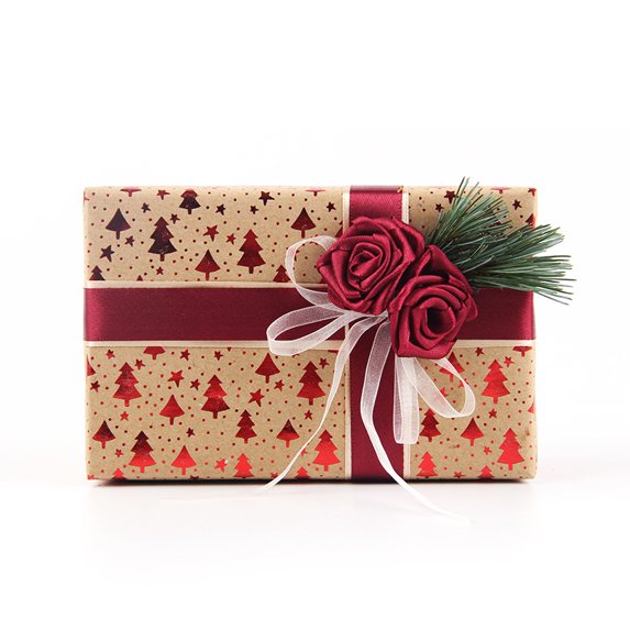 10 sheets Wrapping Paper Sheets Paper - Stars and Christmas Tree Design - 50*70cm Each Sheet, Total of 10 Sheets Packed
