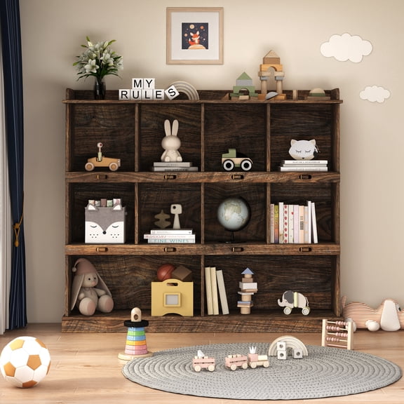 10-shelf Bookcase,Walnut