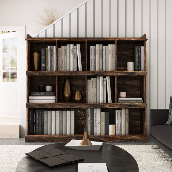 10-shelf MDF bookcase with 15mm particle board and 3mm MDF back board for home storage
