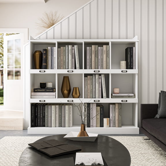 10 - shelf wooden bookcase / Used in study rooms / Gallery display on top shelf