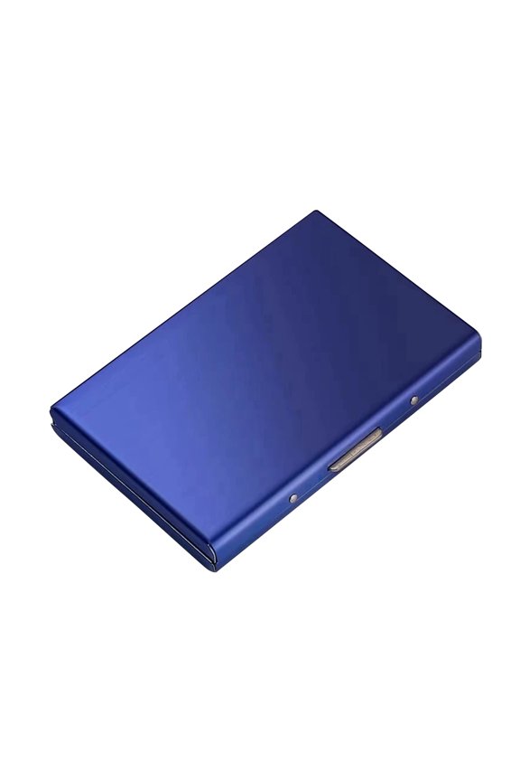 10-slot Multifunctional Stainless Steel Metal Card Box, Card Clip, Card Package(One Size,Blue)