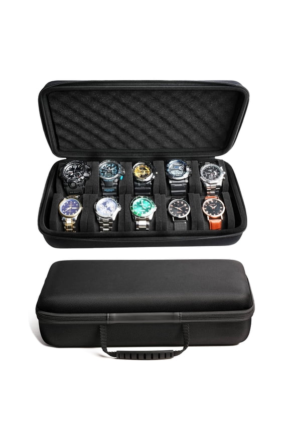 Hardshell Watch Case, 10 Slots Watch Storage Organizer