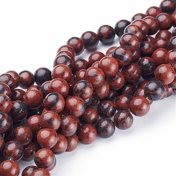 10 strand 15~16 inch Round Gemstone Strand Mahogany Obsidian 8mm hole: 1mm