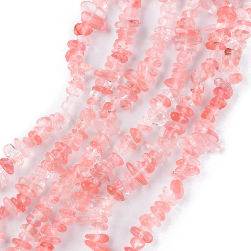10 strand Cherry Quartz Glass Beads Strands Chip 1.5~4.5x3~13x2.5~8mm Hole: 0.6mm 30.94~31.97 inch(78.6~81.2cm) Cherry Quartz Glass