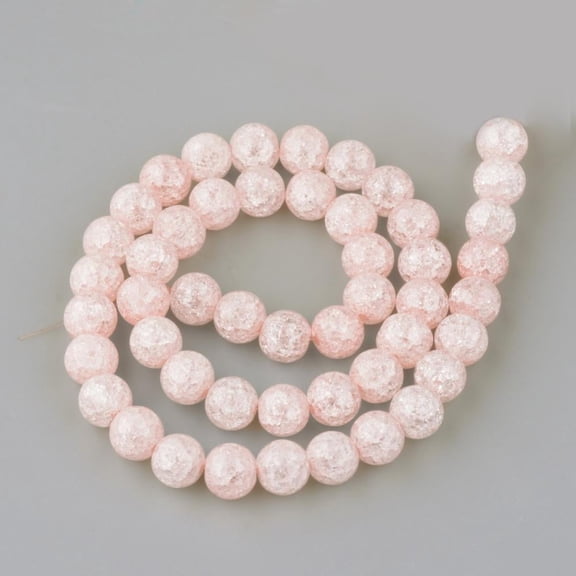 10 strand Crackle Quartz Beads Strands Round Dyed Pink 10mm Hole: 1mm about 42pcs/strand 15 inch