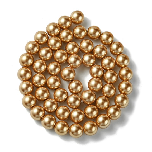 10 strand Eco-Friendly Glass Pearl Beads Strands Grade A Round Dyed Cotton Cord Threaded Chocolate 8mm Hole: 1.2~1.5mm 52pcs/strand 15.7 inch