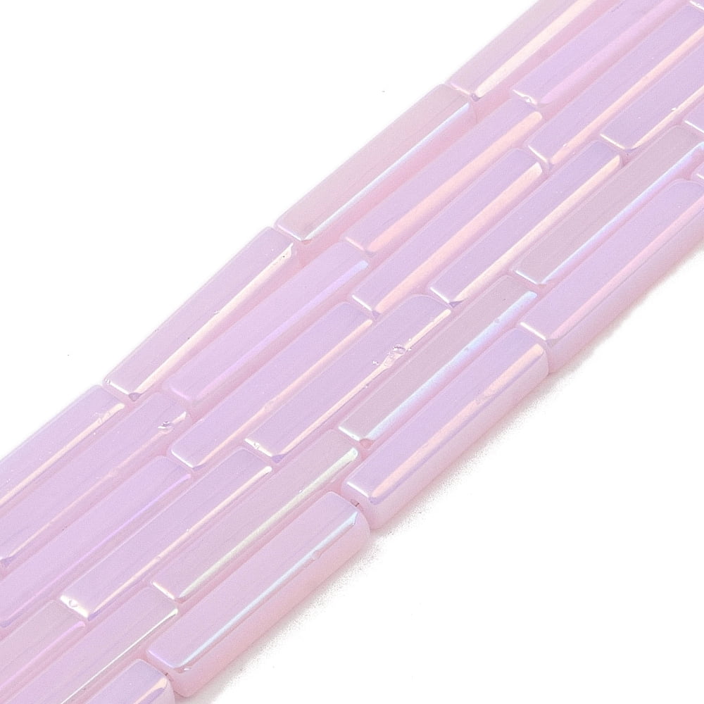 10 strand Electroplate Glass Beads Strands AB color Plated Rectangle Plum 19.5~20x3.5~4x3.5~4mm Hole: 1mm 38pcs/strand 29.13''(74cm)