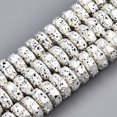 thumbnail image 1 of 10 strand Electroplated Natural Lava Rock Beads Strands Heishi Beads Flat Round/Disc Bumpy Silver Plated 8x4mm Hole: 1.2mm 105pcs/strand 15.75 inch(40cm), 1 of 6