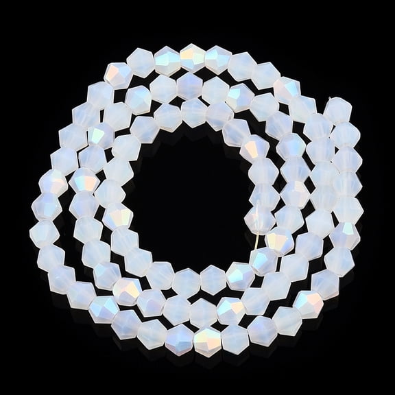 10 strand Imitation Jade Bicone Frosted Glass Bead Strands Half AB color Plated Faceted Clear 4x4mm Hole: 1mm about 80~85pcs/strand 30~32cm