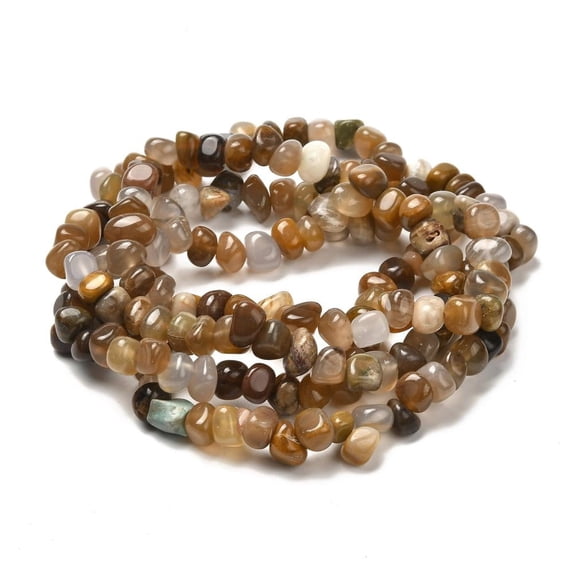 10 strand Natural Petrified Wood Beads Strands Tumbled Stone Nuggets 5~11x3~8x1~7mm Hole: 1mm 33.85~35.43 inch(86~90cm)
