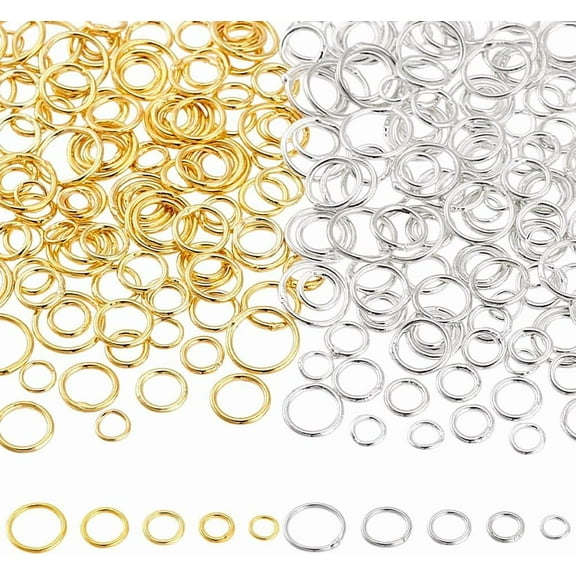 10 styles Brass Round Rings Soldered Jump Rings Closed Jump Rings Cadmium Free & Nickel Free & Lead Free Mixed color 18~21 Gauge 5~10x0.7~1mm Inner Diameter: 3~8mm Brass