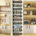 thumbnail image 1 of 10-tier Over The Door Pantry Organizer with Mesh Baskets, Adjustable & Stable Hanging Spice Rack for Kitchen, Bathroom, Bedroom, and Baby Essentials Storage (16" W 10-Tiers, Black), 1 of 14