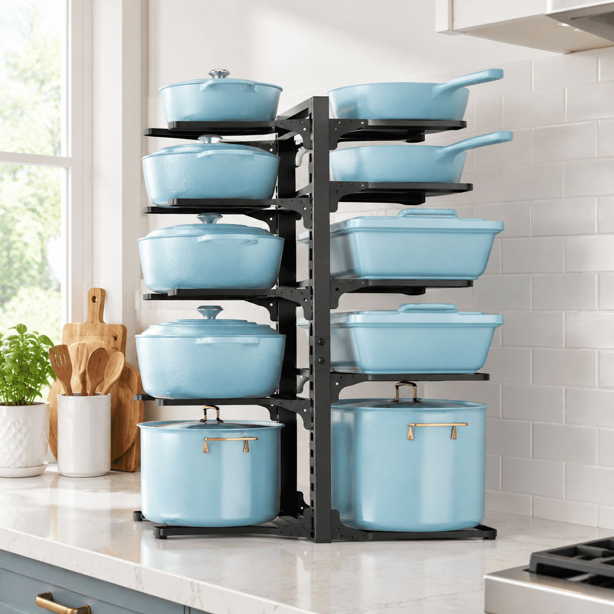 Iron Rack 3 Tier 10-tier Pots And Pans Organizer Rack 23.62
