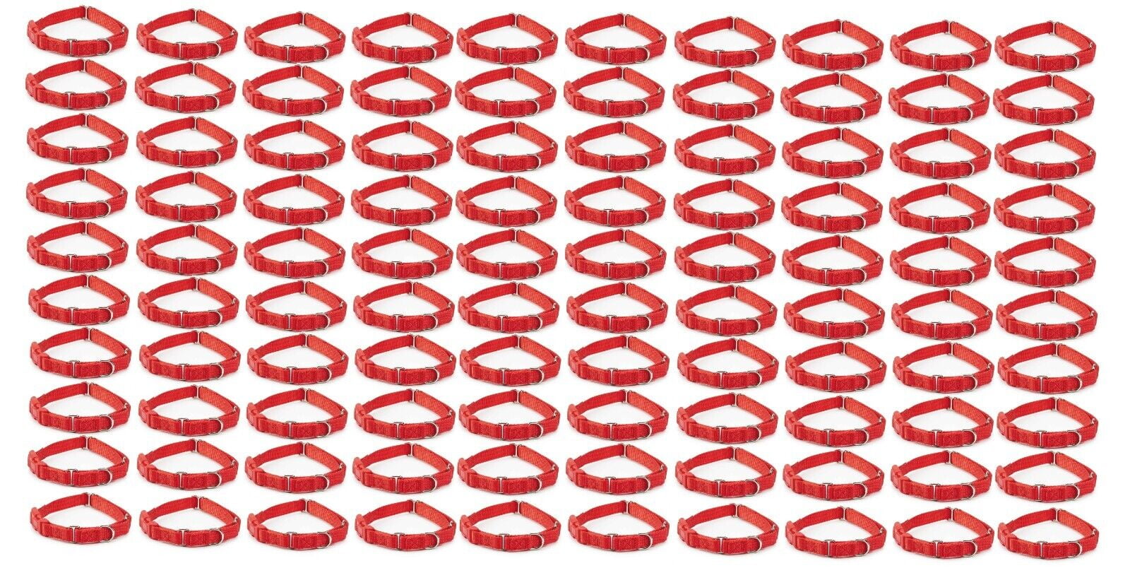 10" to 16" Red Martingale Dog Collar Bulk Packs Shelter Rescue Quick Release (100 Collars)