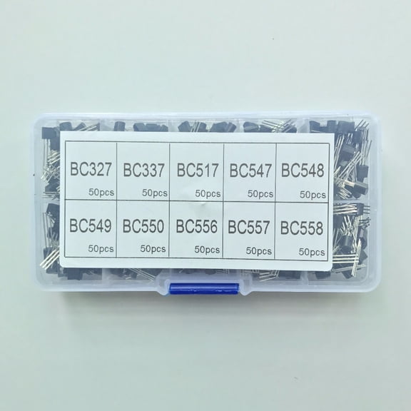 10 values 500pcs ( BC327~BC558 ) BC337 BC549 BC550 BC517 BC556 BC547 BC557 BC548 NPN Transistor Assortment Kit Box Pack Set