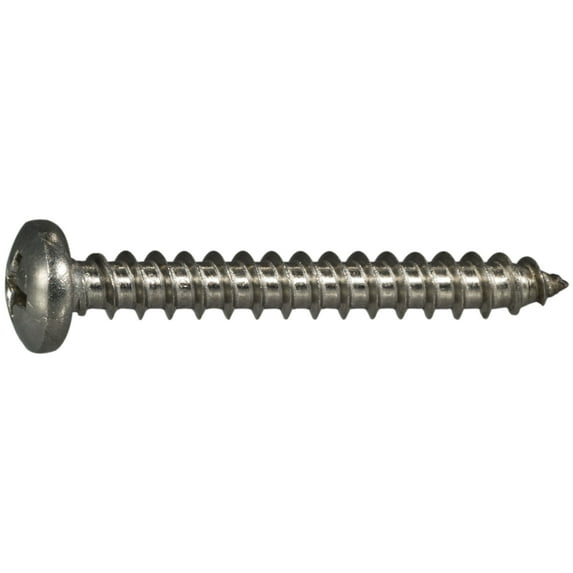 #10 x 1-1/2" 18-8 Stainless Steel Phillips Pan Head Sheet Metal Screws SMSPSS-385