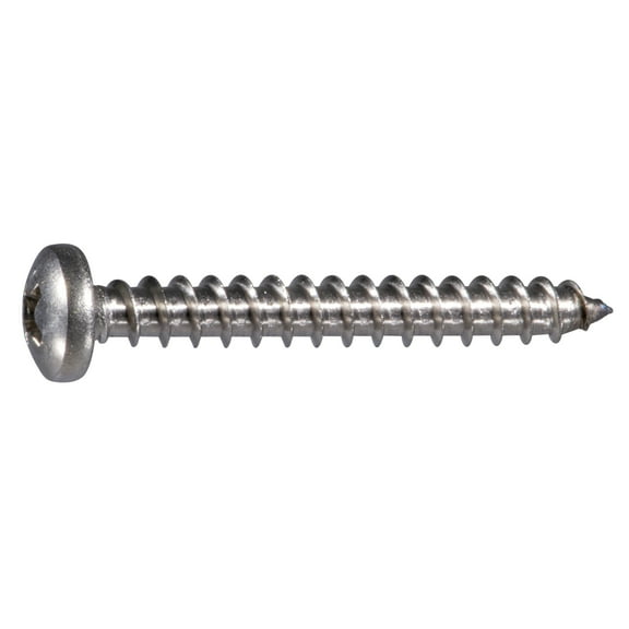 #10 x 1-1/2" 316 Stainless Phillips Pan Head Sheet Metal Screws (10 pcs.)