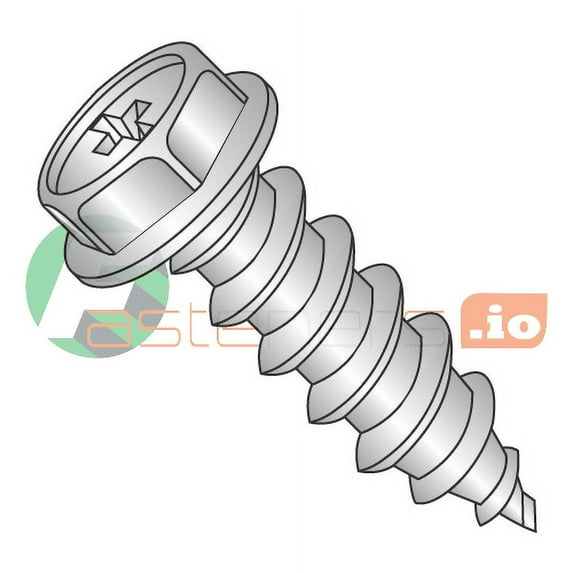 #10 x 1 1/2" Type A Self-Tapping Screws / Phillips / Hex Washer Head / 18-8 Stainless Steel (Quantity: 1,500 pcs)