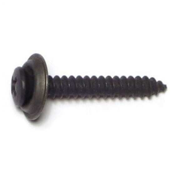 #10 x 1-1/4" Black Phosphate Phillips Oval Trim Sheet Metal Screws SMSOWS-038 (15 pcs.)