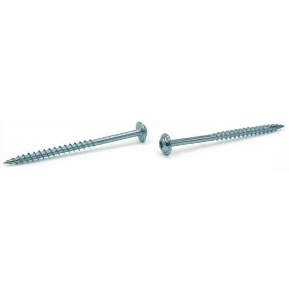 #10 x 1 1/4" Deep Thread Wood Screws / Square / Round Washer Head / Type 17 Pt / Steel / Zinc - 3500 Piece Carton