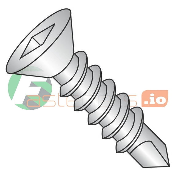 #10 x 1 1/4" Self-Drilling Screws / Square / Flat Head / 18-8 Stainless Steel / #3 Drill Point (Quantity: 1,000 pcs)