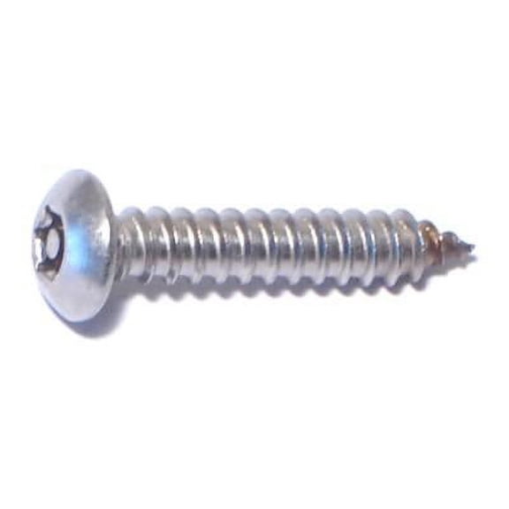 #10 x 1" 18-8 Stainless Security Button Sheet Metal Screws SMSBSS-078 (8 pcs.)