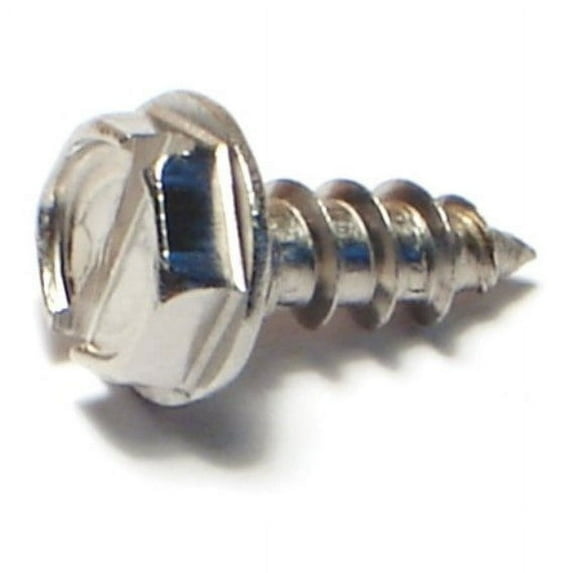 #10 x 1/2" 18-8 Stainless Steel Slotted Hex Washer Head Sheet Metal Screws SMSHSS-301