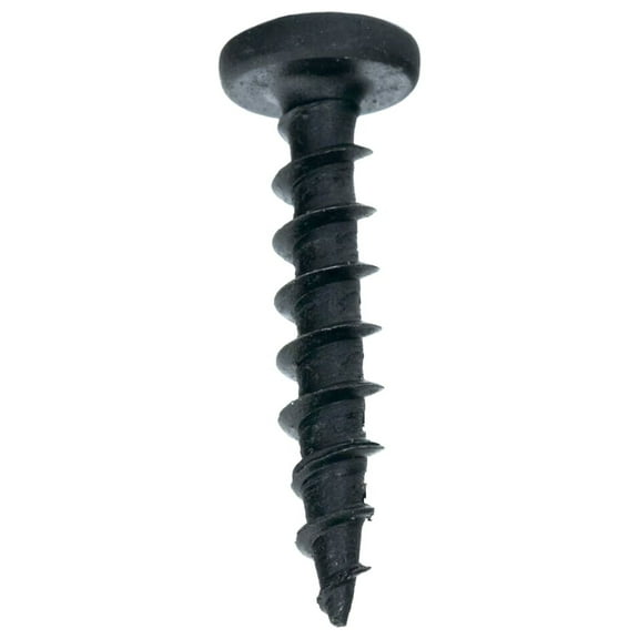 #10 x 1" (25.4mm) Rok Deep / Coarse Thread Phillips Pan Head Screws Black Phosphate Finish - 100 Pack