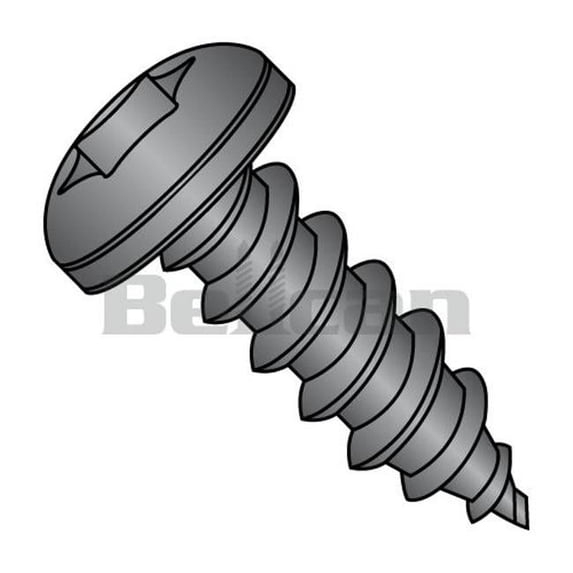10 x 1.25 6 Lobe Pan Self Tapping Type AB Fully Threaded Screw, Black Oxide - Box of 3000