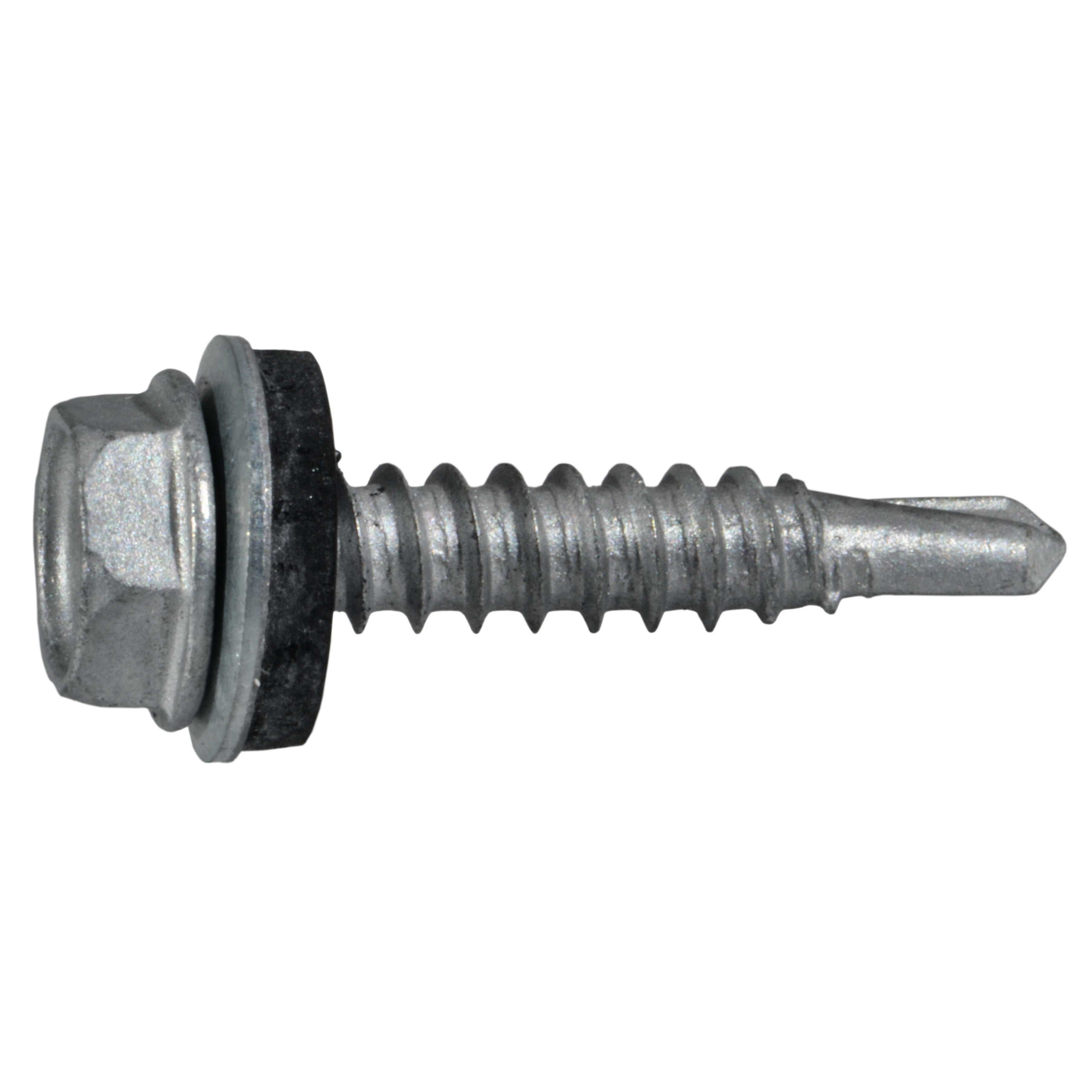#10 x 1" Silver Hex Head Self-Drilling Screws with Sealing Washers (100 pcs.)