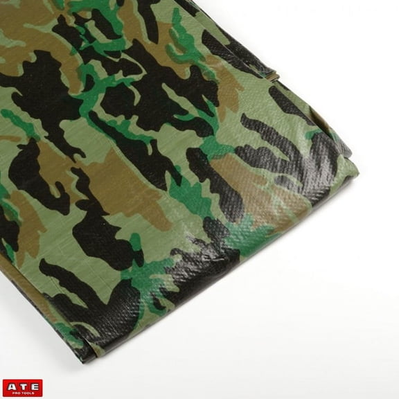 (10' x 10') 5 Mil Camouflage Poly Tarp Sun Shade Canopy Top Protective Cover