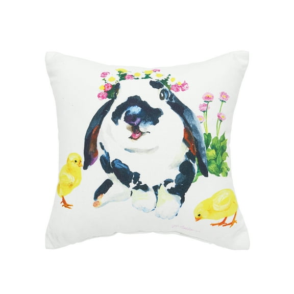 Bunny & Ducks Easter Spring Themed Printed Mini Accent Pillow