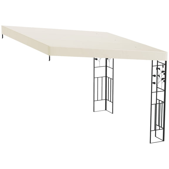 10' x 10' Cream White Metal Pergola Canopy with Drainage Holes for Patio, Backyard, and Garden