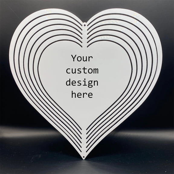 10" x 10" Custom Heart-Shaped Windmill Aluminum Hanging Wind Spinner with Crystal Sun Catcher Stainless Steel Hook for Porch Garden Terrace Decor