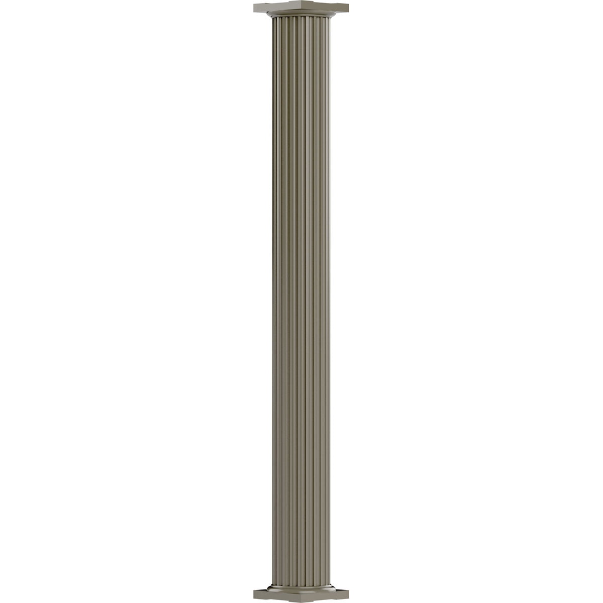 10" x 10' Endura-Aluminum Column, Round Shaft (For Post Wrap Installation), Non-Tapered, Fluted, Wicker Finish w/ Capital & Base