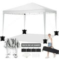 thumbnail image 1 of 10 x 10 FT Outdoor Pop-Up Canopy, Instant Party Tent, Camping Beach Gazebo, 3 Height Adjustable with 8 Stakes, 4 Sandbags, 4 Wind Ropes, Carrying Bag, White, 1 of 8