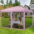 thumbnail image 1 of 10 x 10 FT Pop Up Canopy, Heavy Duty Party Tent with Mosquito Netting, Height AdjustableInst antSun Shade, Portable Screen Shelter with Roller Bag for Parties, Camping, Events, 1 of 7